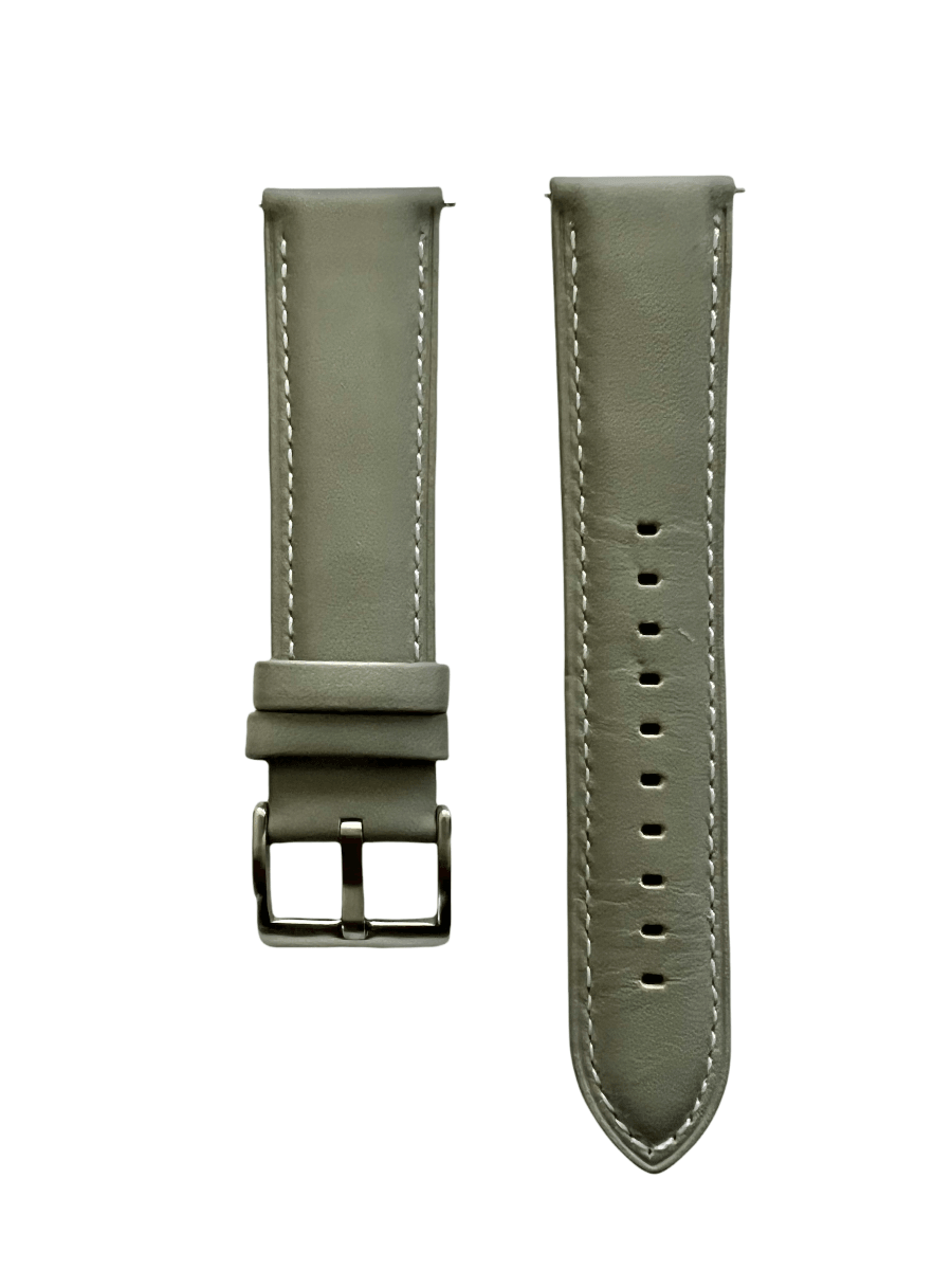 Gray leather watch band with quick release bars - Hedonist Chicago