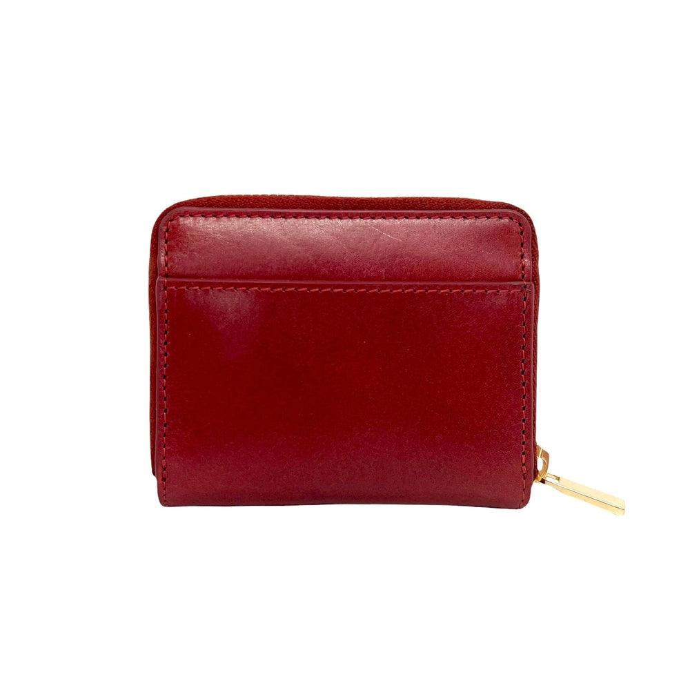 Compact zip wallet and traveler wallet red leather gift set view 4 - Hedonist Chicago