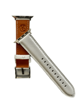White padded leather Apple Watch band  detail view of texture and buckle | Hedonist Chicago