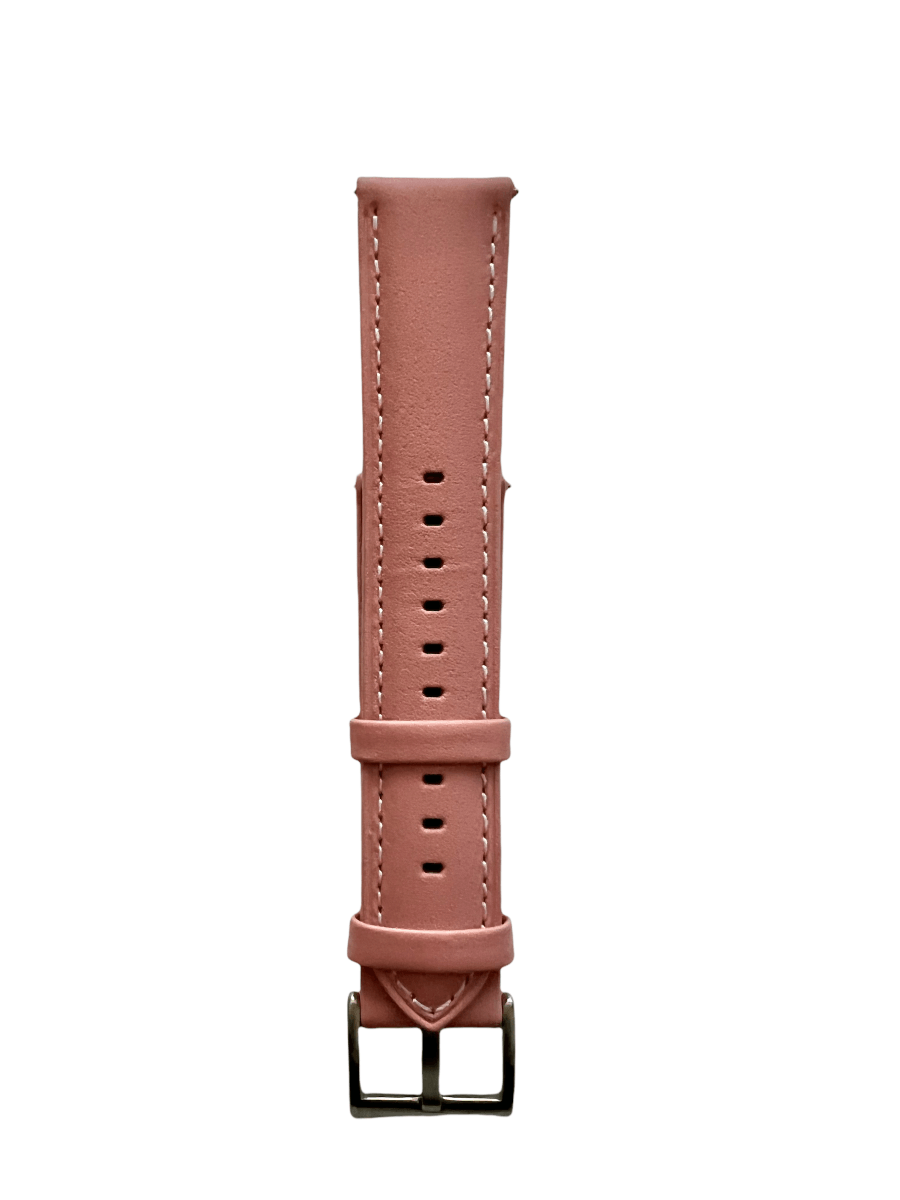 Pink leather watch band with quick release bars view 2 - Hedonist Chicago