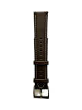 Dark brown leather watch band with quick release bars view 2 - Hedonist Chicago