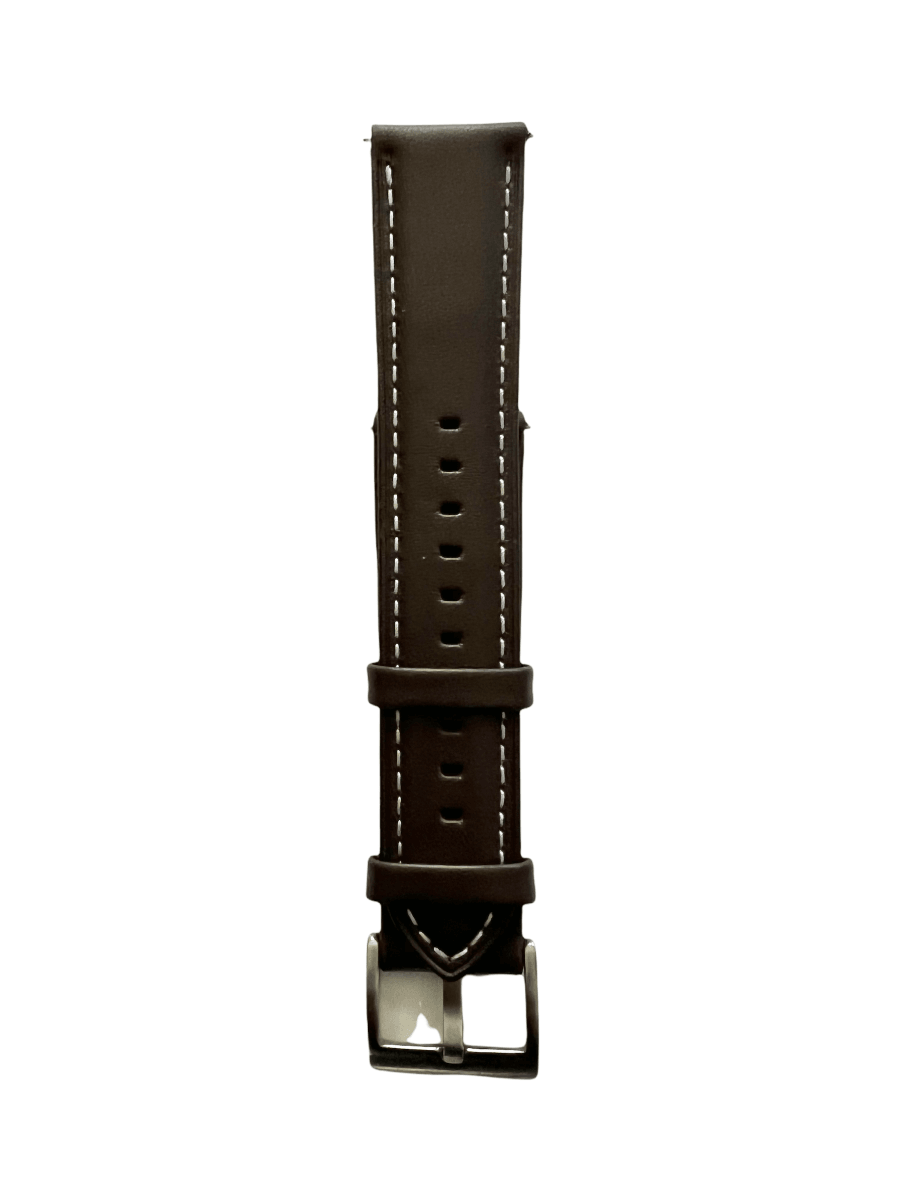 Dark brown leather watch band with quick release bars view 2 - Hedonist Chicago