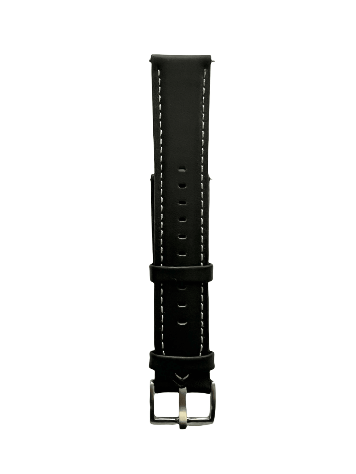 Black leather watch band with quick release bars view 2 - Hedonist Chicago