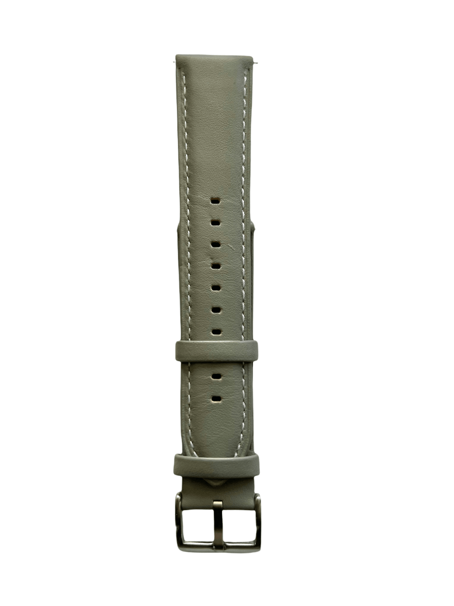 Gray leather watch band with quick release bars view 2 - Hedonist Chicago