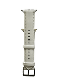 White padded leather Apple Watch strap showing connector and stitching | Hedonist Chicago