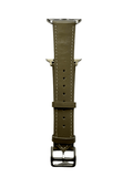 Grey leather Apple Watch strap showing connector and stitching | Hedonist Chicago