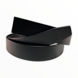 Black smooth leather belt strap 1.38 inch - Hedonist Chicago