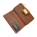 Classic bifold and traveler wallet croco cognac tan leather set view 10 - Hedonist Chicago