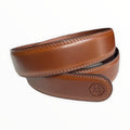 Brown leather belt strap 1.38 inch view 4 - Hedonist Chicago