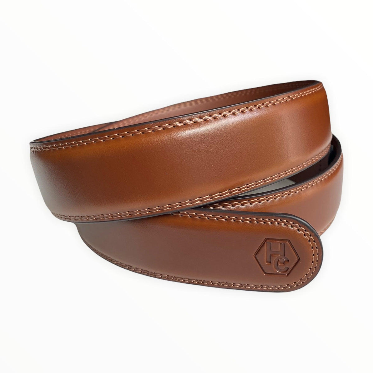 Brown leather belt strap 1.38 inch view 4 - Hedonist Chicago
