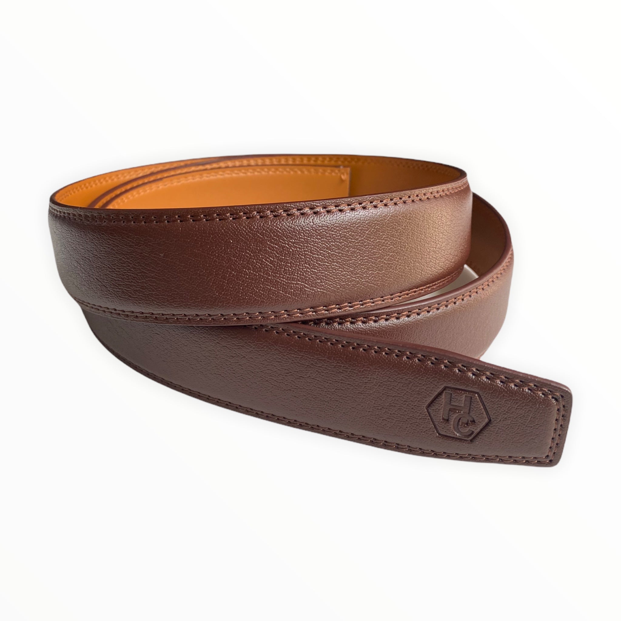 1.38" Genuine Leather Red Brown Strap
