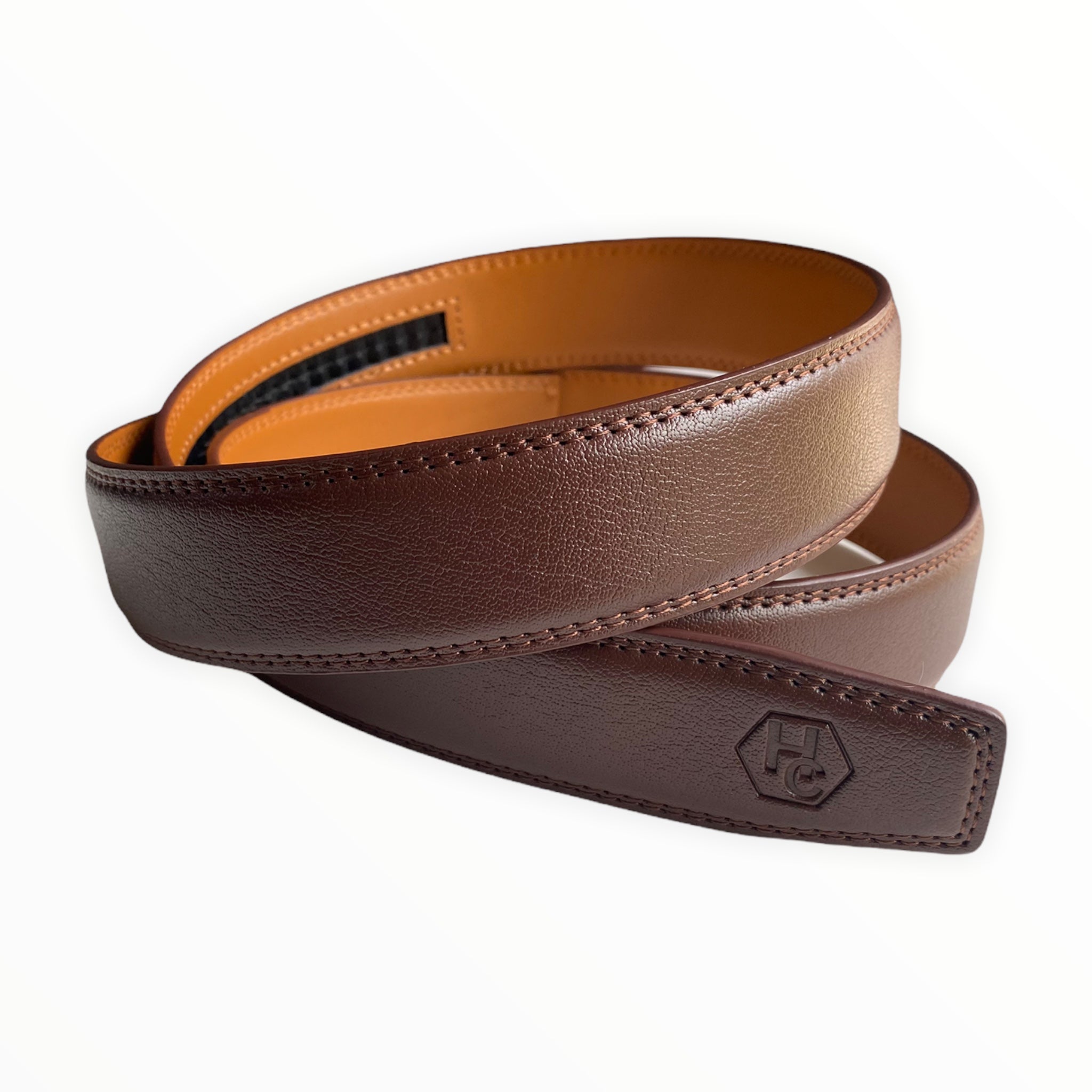1.38" Genuine Leather Red Brown Strap