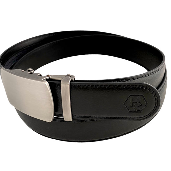 Сustom belt Black Leather Belt Strap Automatic Gun Metal 3 | Hedonist-Style | Chicago