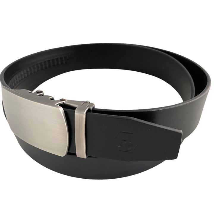 Black Smooth Leather Belt | Gun Metal Buckle 3 | Hedonist Chicago