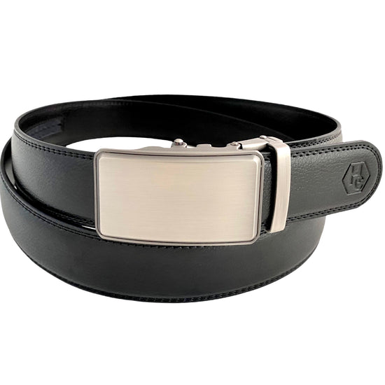 Сustom belt Black Leather Belt | Auto Silver Buckle | Hedonist-Style | Chicago