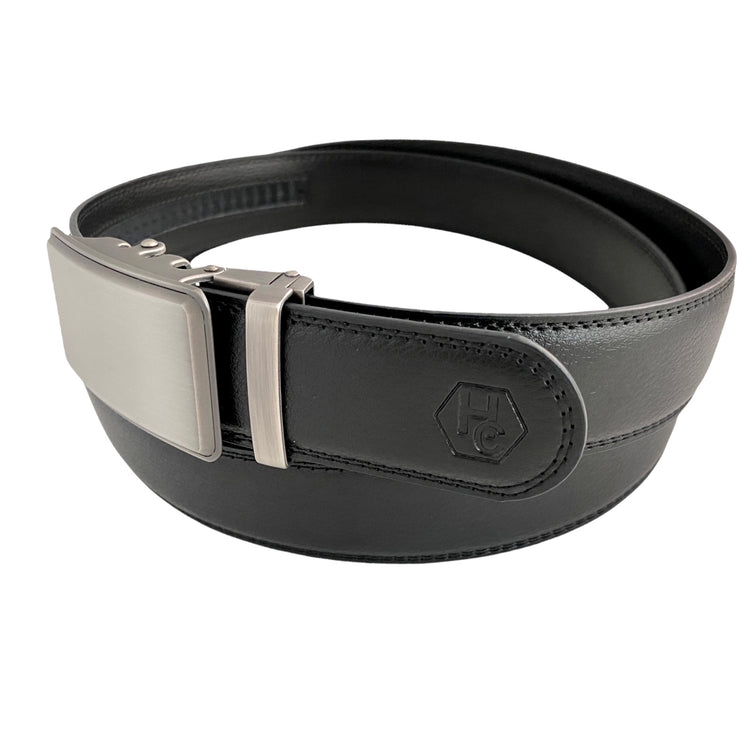 Сustom beltBlack Leather Belt | Auto Silver Buckle 3 | Hedonist-Style | Chicago