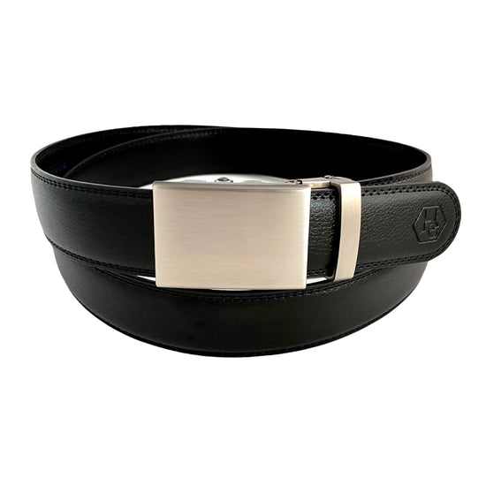 Сustom belt Black Leather Belt Strap | Automatic Gun Metal Buckle | Hedonist-Style | Chicago