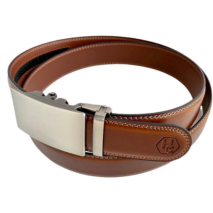 Brown Leather Belt 2 | Gun Metal Auto Buckle 4 | Hedonist Chicago