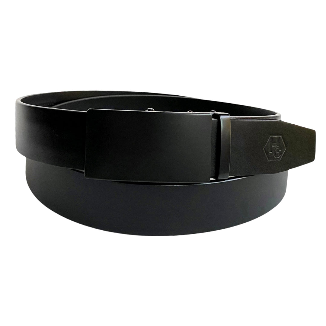 Black Smooth Leather Belt Auto Belt Buckle 1 | Hedonist-Style | Chicago