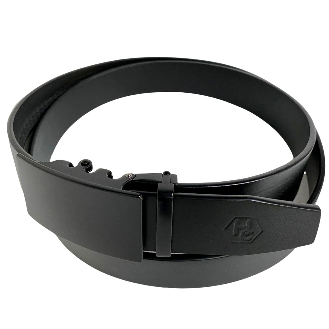 Black Smooth Leather Belt Auto Belt Buckle 3 | Hedonist-Style | Chicago