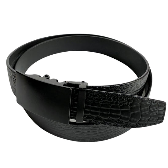 Сustom belt Black Leather Textured Belt | Auto Buckle 3 | Hedonist-Style | Chicago