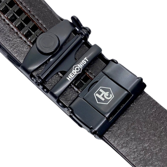 Сustom belt Dark Brown Textured Leather Belt | Black Buckle 2 | Hedonist-Style | Chicago