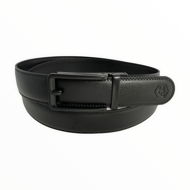 Сustom beltBlack Leather Belt Strap | Auto Black Hollow Buckle | Hedonist-Style | Chicago