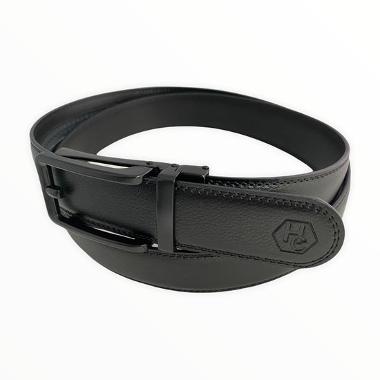 Сustom belt Black Leather Belt Strap | Auto Black Hollow Buckle 4 | Hedonist-Style | Chicago