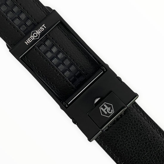 Сustom belt Black Leather Belt Strap | Auto Black Hollow Buckle 3 | Hedonist-Style | Chicago