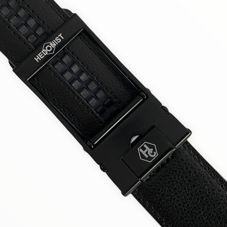 Сustom beltBlack Leather Belt Strap | Auto Black Hollow Buckle 3 | Hedonist-Style | Chicago