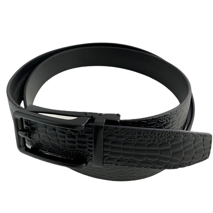 Сustom beltBlack Leather Textured Belt | Black Hollow Buckle 4 | Hedonist-Style | Chicago