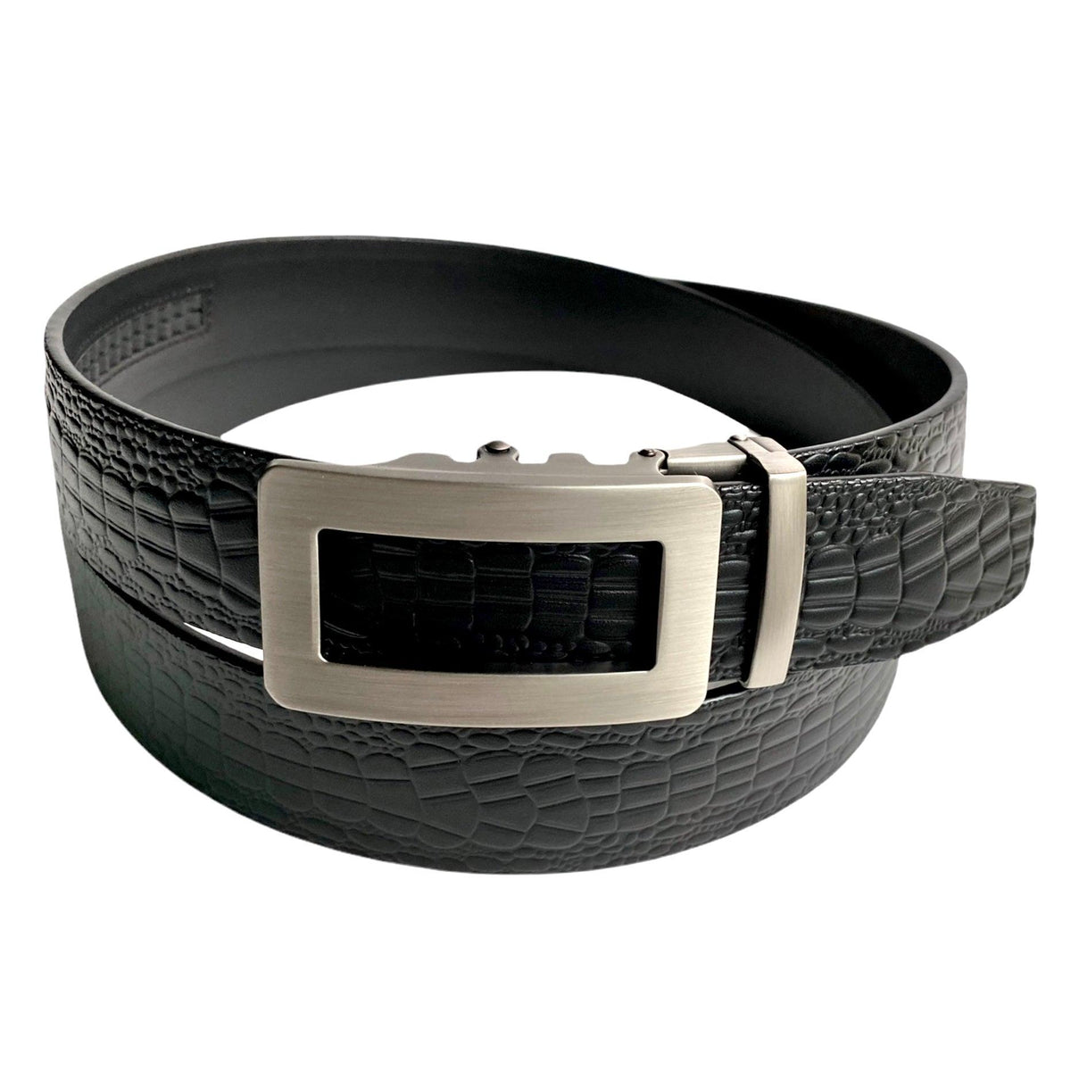 Metal Automatic belt buckle 1.38" , front view, for ratchet leather belts by Hedonist Chicago
