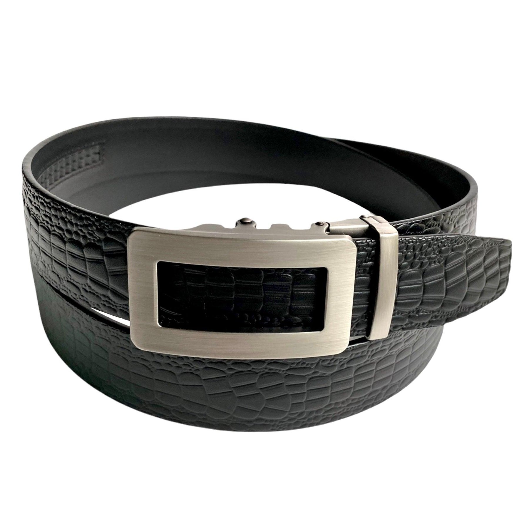 Metal Automatic belt buckle 1.38" , front view, for ratchet leather belts by Hedonist Chicago