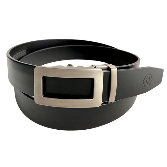 Сustom belt Black Leather Belt | Auto Gun Metal Belt Buckle | Hedonist-Style | Chicago