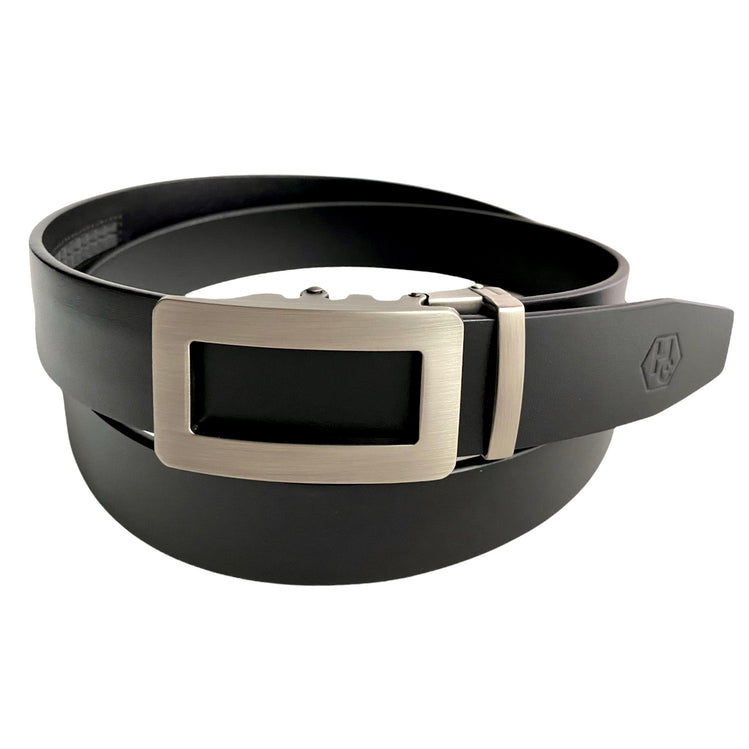 Сustom beltBlack Leather Belt | Auto Gun Metal Belt Buckle | Hedonist-Style | Chicago
