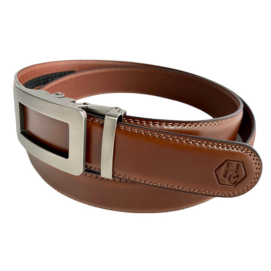 Сustom belt Brown Leather Belt | Gun Metal Auto Buckle 3 | Hedonist-Style | Chicago