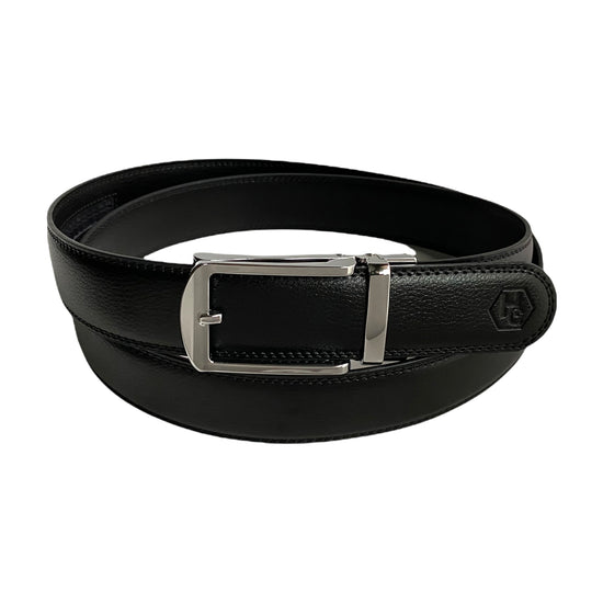 Сustom belt Black Leather Belt | Auto Hollow Silver | Hedonist-Style | Chicago