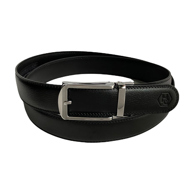 Сustom beltBlack Leather Belt | Auto Hollow Silver | Hedonist-Style | Chicago