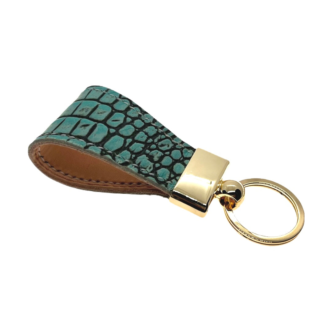 Handmade Leather Key Chain Light Green