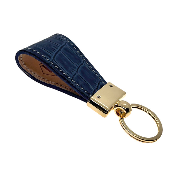 Handmade Leather Key Chain Charcoal