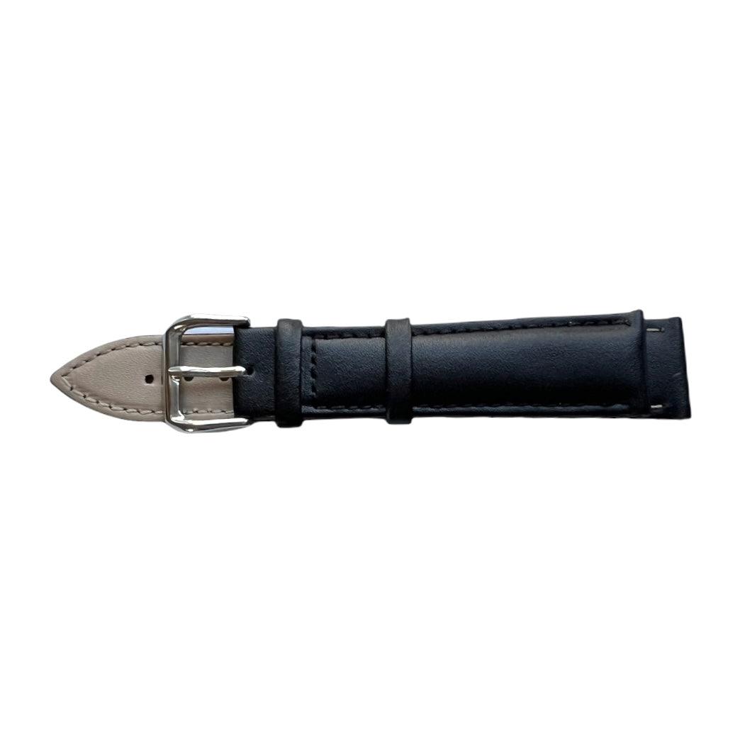 Black genuine leather watch band for women and men view 2 - Hedonist Chicago