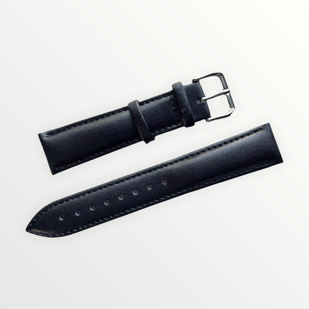 Black genuine leather watch band for women and men view 4 - Hedonist Chicago