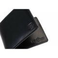 Black leather bifold and traveler wallet gift set by Hedonist Chicago
