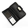 Black leather bifold and traveler wallet gift set by Hedonist Chicago