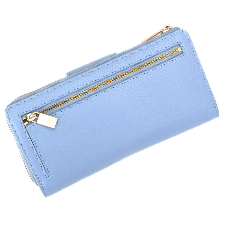 Blue Wallet for Women - Pebbled Leather|Hedonist Chicago | back view