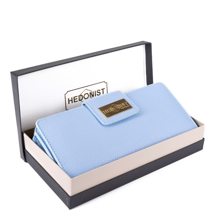 Blue Wallet for Women - Pebbled Leather|Hedonist Chicago | gift box