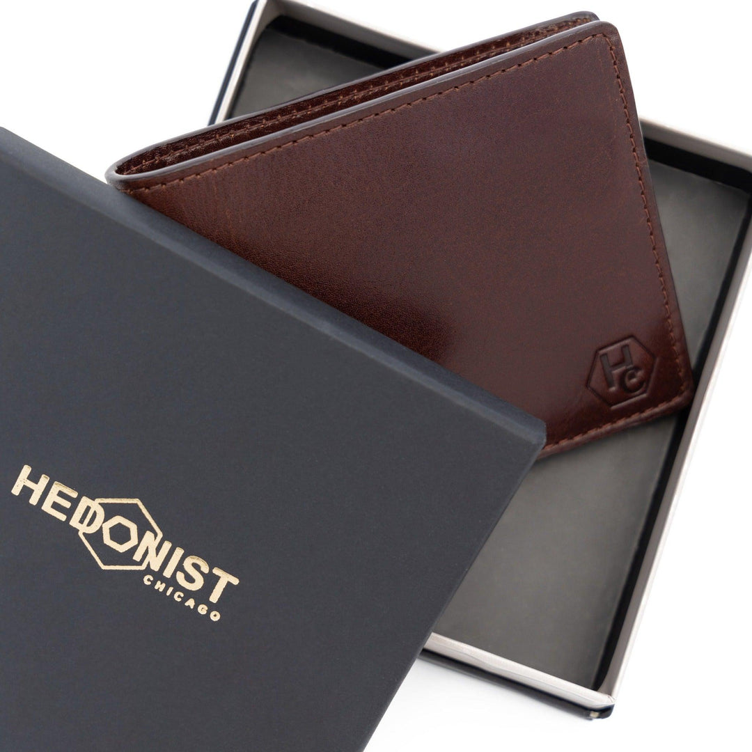Dark Brown Leather Classic Wallet for Men - gift for him