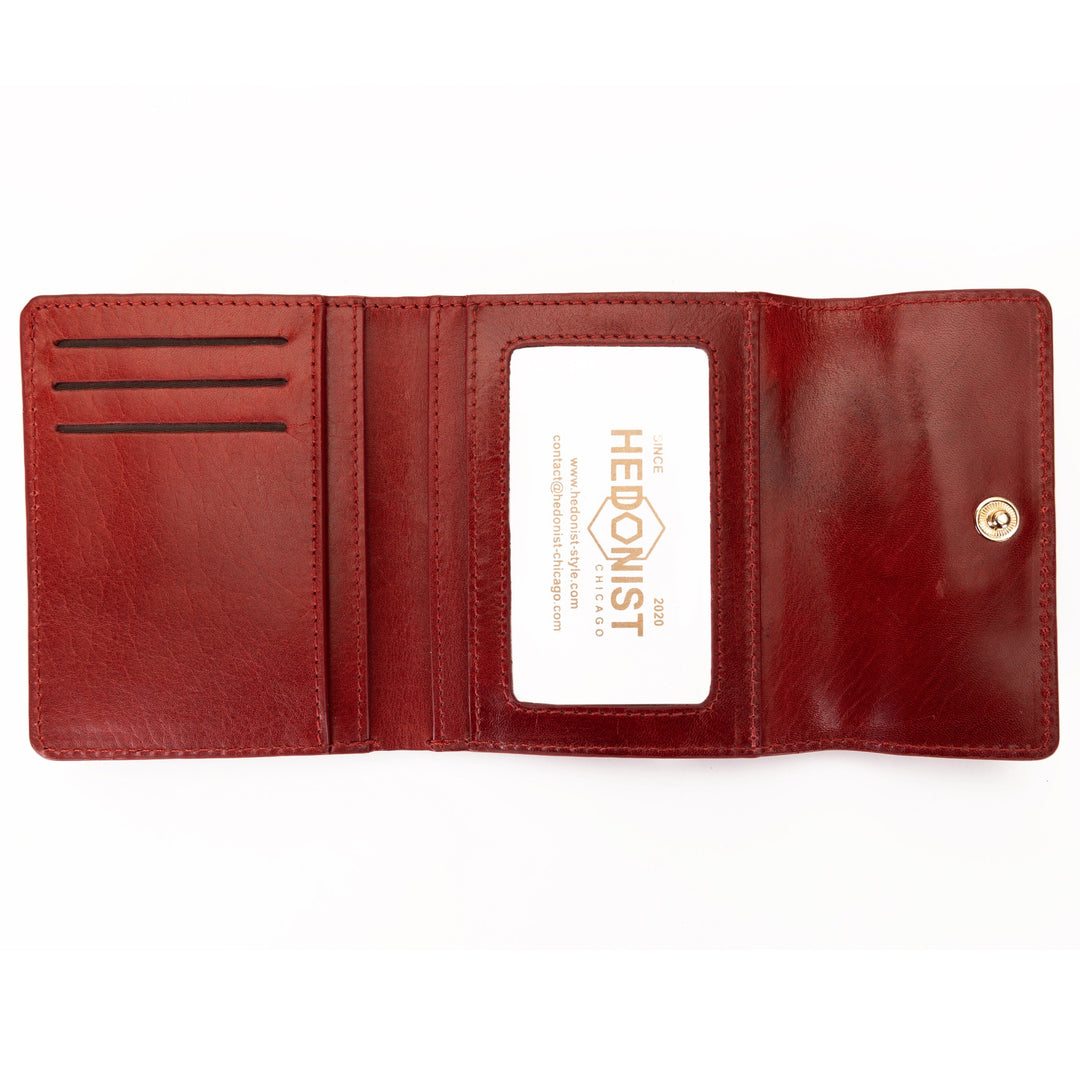 Small Red Leather Wallet for Women from Hedonist Chicago | ID Window