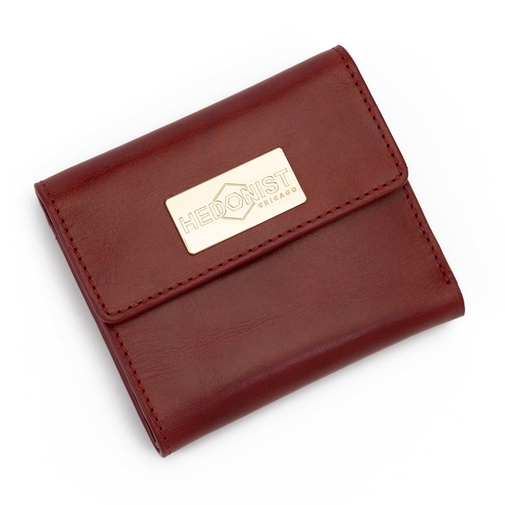 Small Red Leather Wallet for Women from Hedonist Chicago | Snap Closure