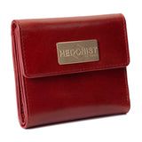 Red Leather Wallet for Women - Medium Size
